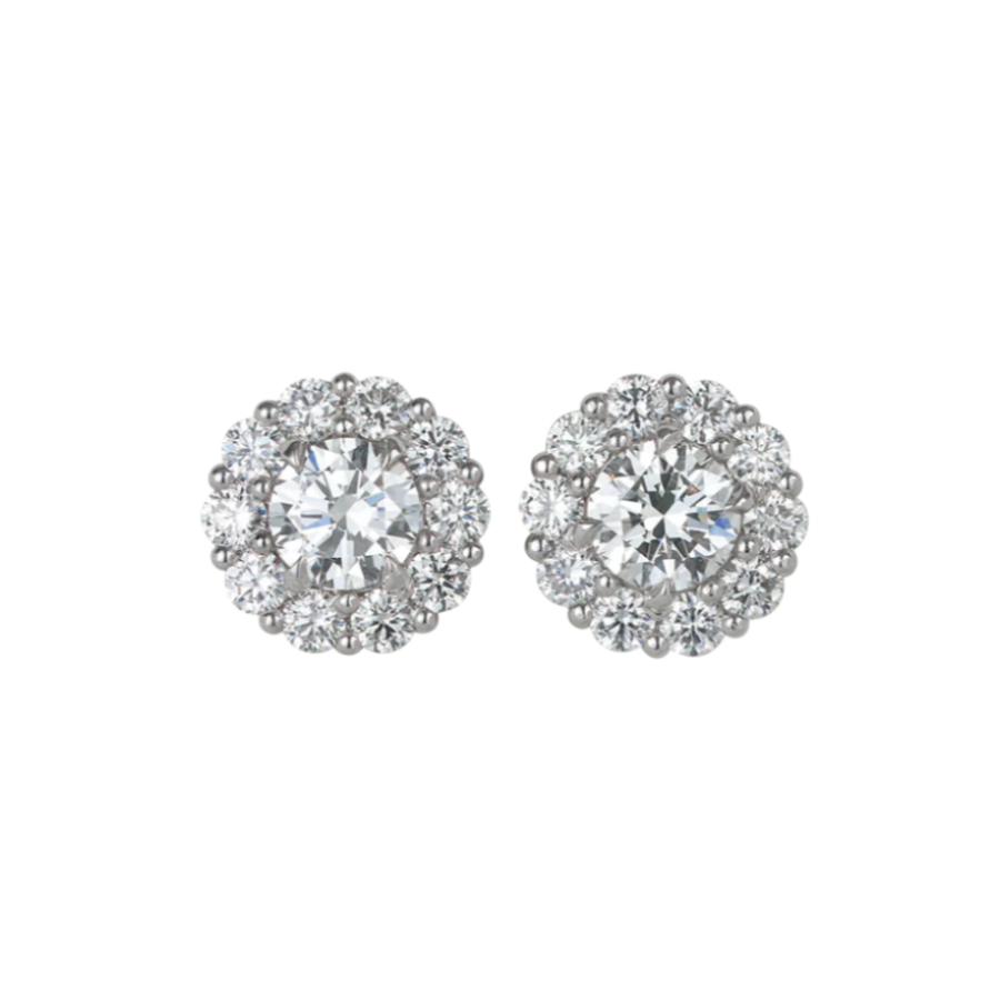 Halo Diamond Studs - Round