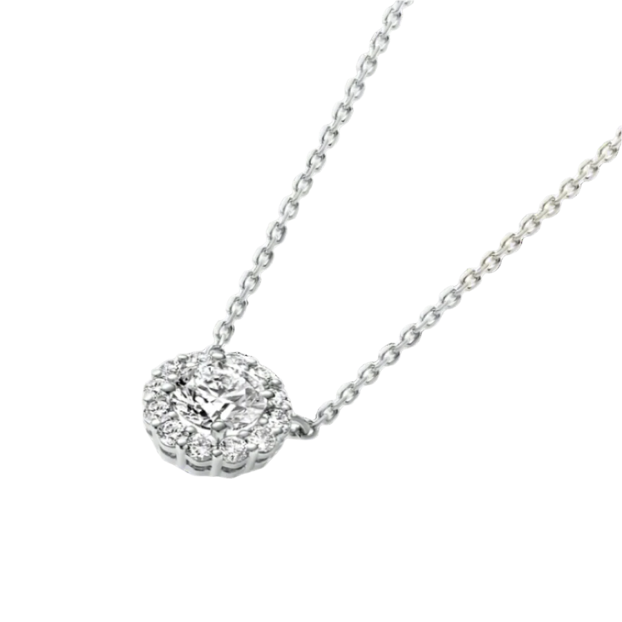 Halo Diamond Pendant - Round