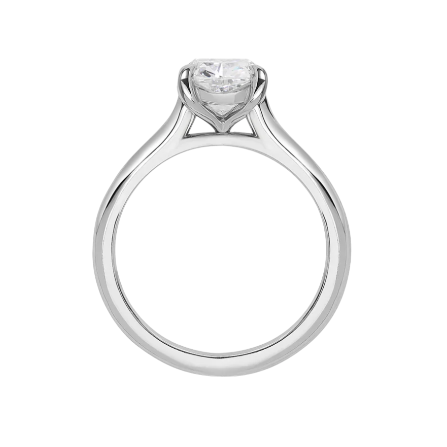 Solitaire Diamond Engagement Ring in 14K White Gold - Cushion