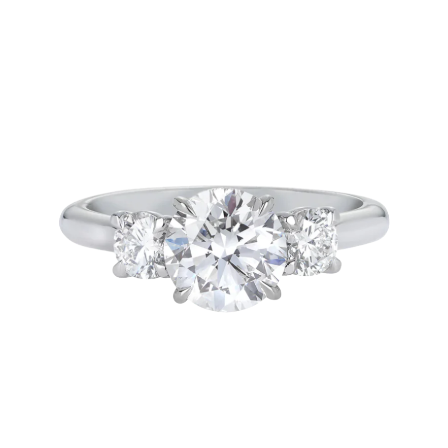 Trilogy Diamond Ring in 14K White Gold - Round