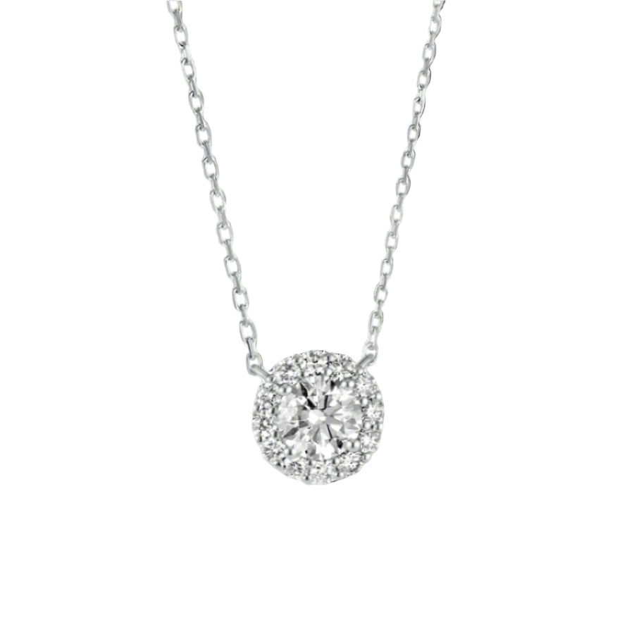 Halo Diamond Pendant - Round